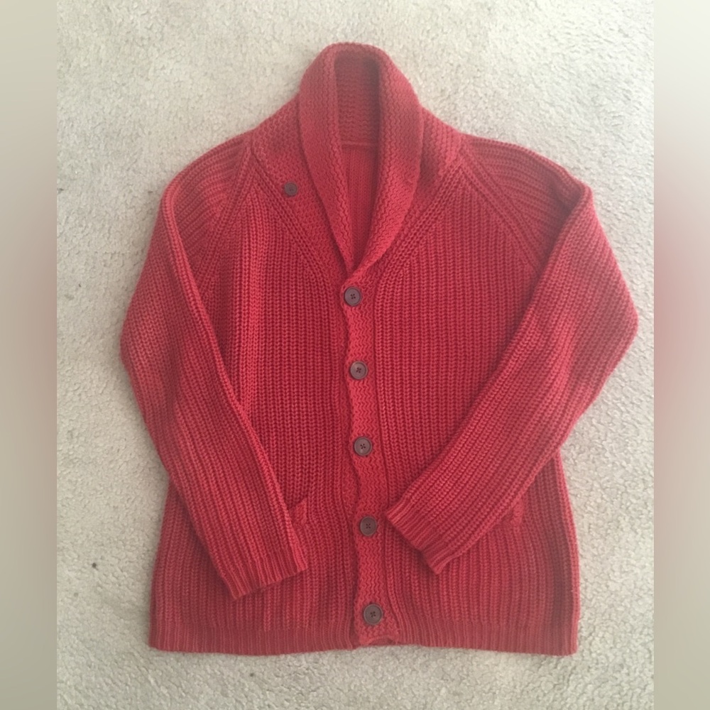 Polo Red Shawl collar cardigan